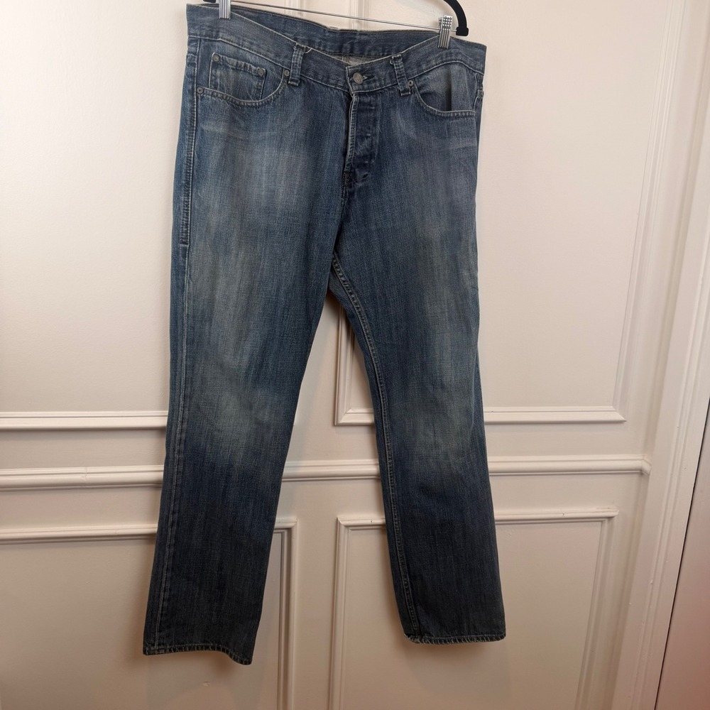 William Rast Mens Straight Leg Jeans Blue Medium Wash Button Fly Size 38